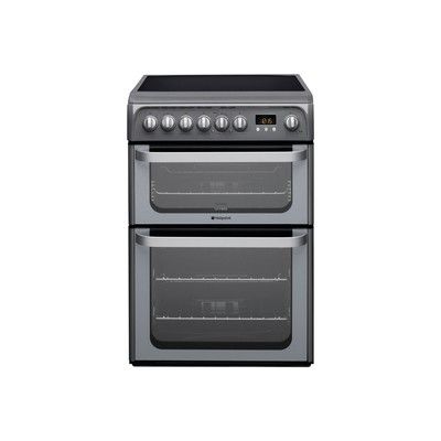Hotpoint HUE61GS Ultima 60cm Double Oven Electric Cooker with Ceramic Hob