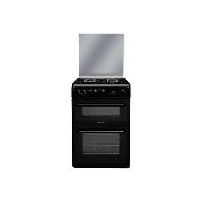 Hotpoint HAGL60K 60cm Double Oven Gas Cooker with Lid
