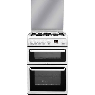 Hotpoint HAGL60P 60cm Double Oven Gas Cooker with Lid
