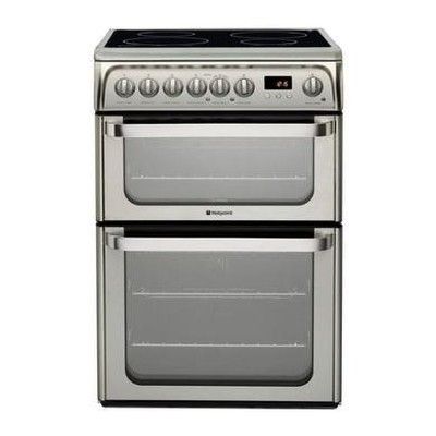 Hotpoint HUI611X 60cm Electric Double Oven Cooker with Induction Hob