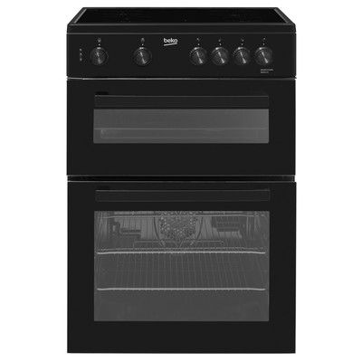 Beko KDC611K 60cm Double Oven Electric Cooker with Ceramic Hob