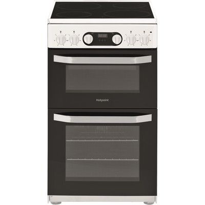 Hotpoint HD5V93CCW 50cm Double Oven Electric Cooker with Ceramic Hob