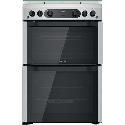 Hotpoint HDM67G0CCX 60cm Double Oven Gas Cooker