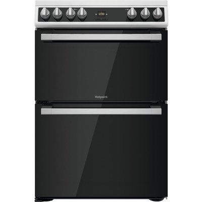 Hotpoint HDT67V9H2CW 60cm Double Oven Electric Cooker with Catalytic Cleaning