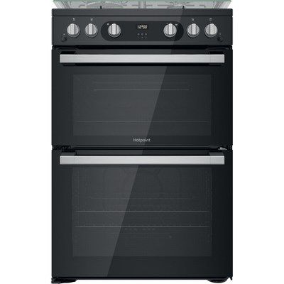 Hotpoint HDM67G0C2CB 60cm Double Oven Gas Cooker