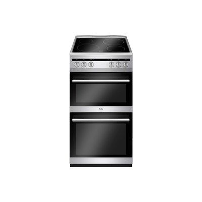 Amica AFC5100SI 50cm Double Cavity Electric Cooker with Ceramic Hob