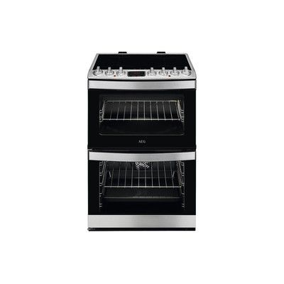 AEG CIB6733ACM 60cm Electric Double Oven Cooker with Hob2Hood Induction Hob