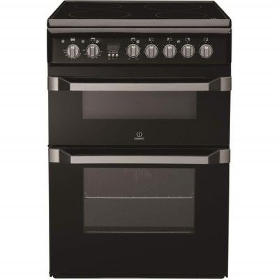 Indesit ID60C2KS 60cm Double Oven Electric Cooker with Ceramic Hob