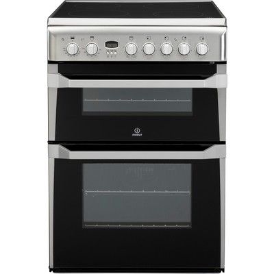 Indesit ID60C2X 60cm Double Oven Electric Cooker with Ceramic Hob