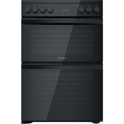 Indesit ID67V9KMB 60cm Double Oven Electric Cooker