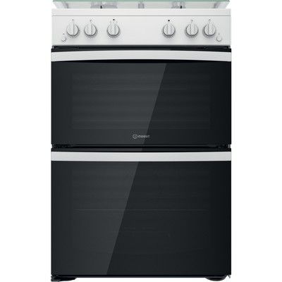 Indesit ID67G0MCW 60cm Double Oven Gas Cooker