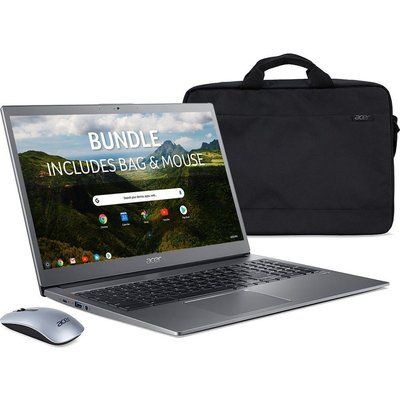 Acer 715 15.6" Chromebook, Bag & Mouse Bundle - Intel Core i3, 128GB eMMC