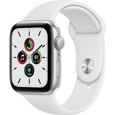 Apple Watch SE - 44mm Silver Aluminium Case with White Sports Band