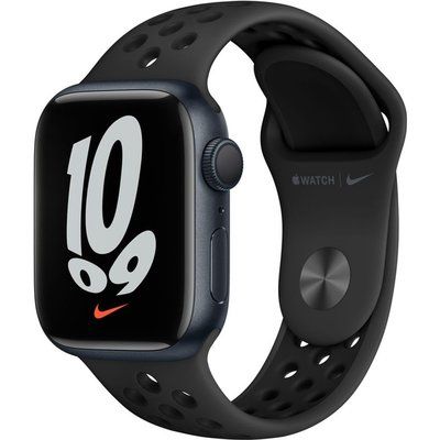 Apple Watch Series 7 - 41mm Midnight Aluminium Case with Anthracite & Black Nike Sport Band