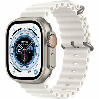 Apple Watch Ultra Cellular - 49mm Titanium Case with White Ocean Band