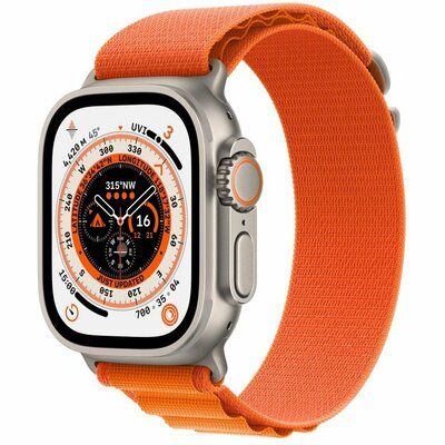 Apple Watch Ultra Cellular - 49mm Titanium Case with Orange Alpine Band