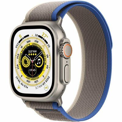 Apple Watch Ultra Cellular - 49mm Titanium Case with Blue & Grey Trail Loop
