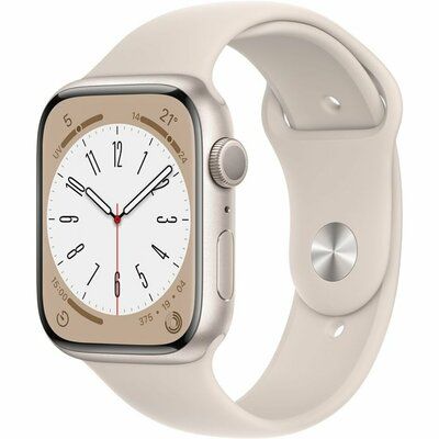 Apple Watch Series 8 - 45mm Starlight Case with Starlight Sport Band