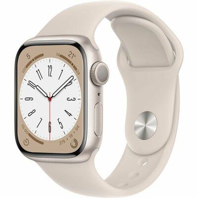 Apple Watch Series 8 - 41mm Starlight Case with Starlight Sports Band