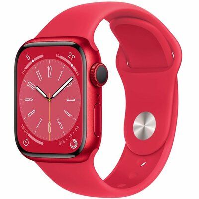 Apple Watch Series 8 - 41mm (PRODUCT)RED Case with (PRODUCT)RED Sports Band