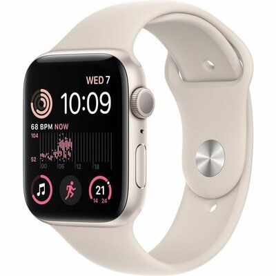 Apple Watch SE (2022) - 44mm Starlight Case with Starlight Sports Band