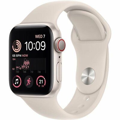 Apple Watch SE Cellular (2022) - 40mm Starlight Case with Starlight Sports Band