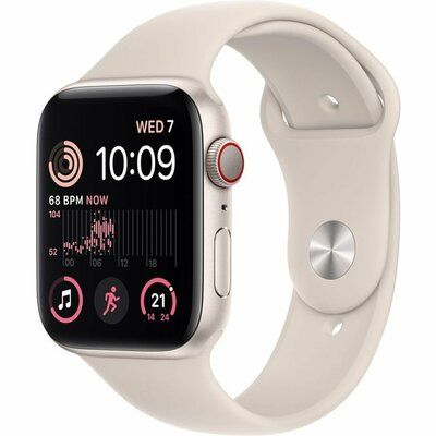 Apple Watch SE Cellular (2022) - 44mm Starlight Case with Starlight Sports Band