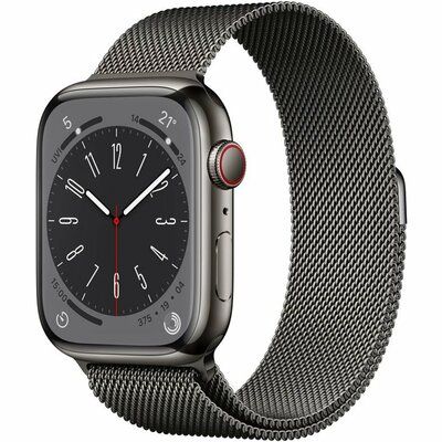 Apple Watch Series 8 Cellular - 45mm Graphite Stainless Steel Case with Graphite Milanese Loop