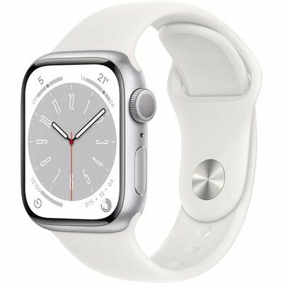 Apple Watch Series 8 - 41mm Silver Case with White Sports Band