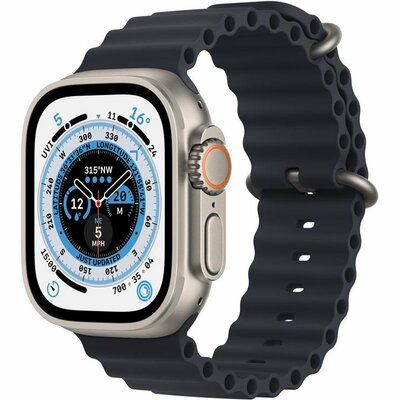 Apple Watch Ultra Cellular - 49mm Titanium Case with Midnight Ocean Band