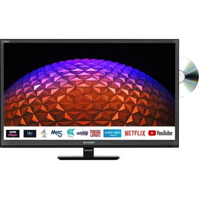 Sharp 1T-C24BE0KR1FB 24" Smart HD Ready LED TV with Built-in DVD Player