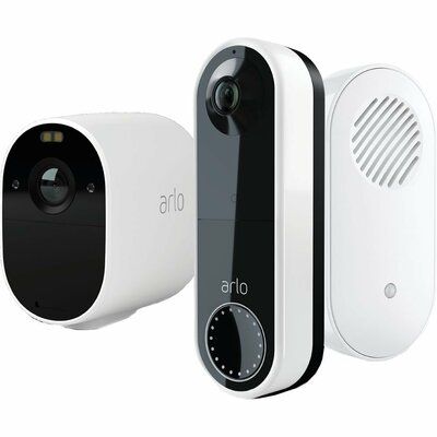 Arlo Essential Spotlight Full HD WiFi Security Camera, Video Doorbell & Chime Bundle