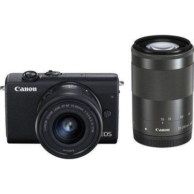 Canon EOS M200 Mirrorless Camera with EF-M 15-45 mm f/3.5-6.3 IS STM & 55-200 mm f/4.5-6.3 IS STM Lens