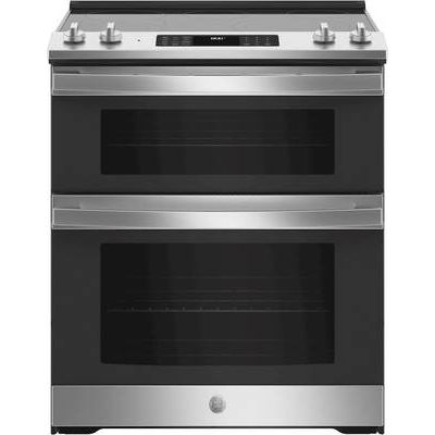 GE JSS86SPSS 6.6 Cu. Ft. Slide-In Double Oven Electric True Convection Range