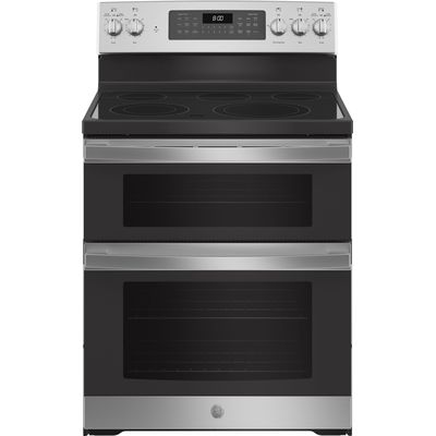 GE JBS86SPSS 6.6 Cu. Ft. Freestanding Double Oven Electric Convection Range with Self-Steam Cleaning and No-Preheat Air Fry