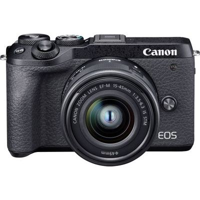 Canon EOS M6 Mark II Mirrorless Camera with EF-M 15-45mm Lens and EVF-DC2 Viewfinder